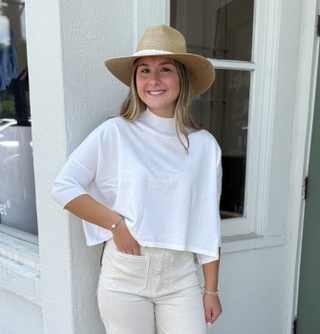 AJA ORTHO SOLID SWEATER, WHITE