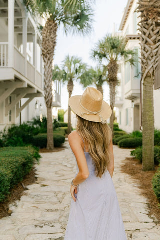 NATURAL PALM, GOLD BRAID