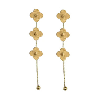 CLOVER DUSTER DROP EARRINGS - GOLD
