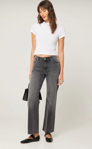 ROLLA'S HEIDI LOW WORN DENIM, VINTAGE BLACK