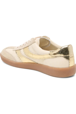 MERIT SNEAKER, WHITE/GOLD LEATHER