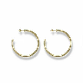 Petite Everybody's Favorite Hoops, Brushed Gold