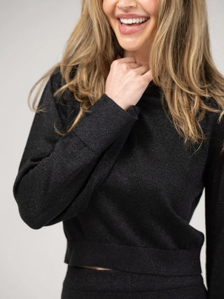 SHIMMER CREWNECK, BLACK