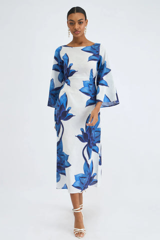 CAMELIA DRESS, LOTUS INDIGO