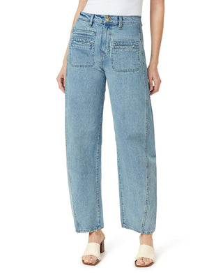 EVIE LONG PATCH BARREL DENIM, AIRE