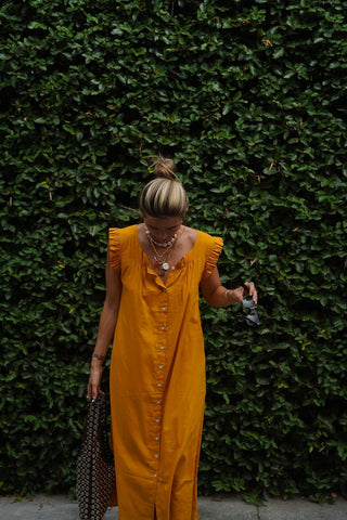 QUINN DRESS, MUSTARD