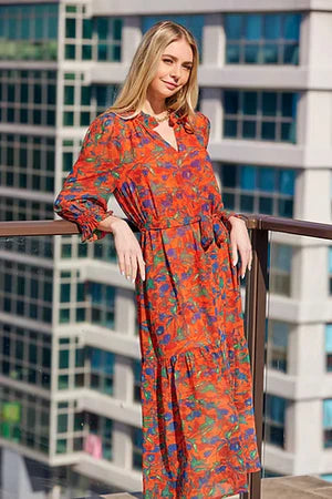 SPLIT NECK MAXI, MARIGOLD