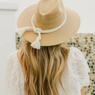 NATURAL PALM, CREAM BRAID