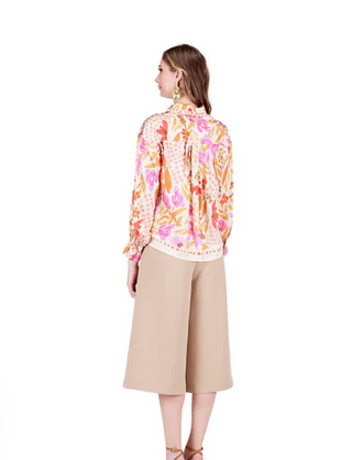OVERSIZE SHIRT, FLORAL SCARF