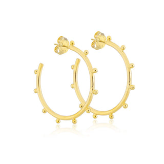MEDIUM SWEETIE PIE HUG HOOPS, SHINY GOLD PLATED