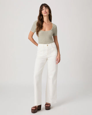 ANESSA 31" W/RAW HEM, TONAL ECRU