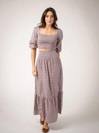 OPHELIA SKIRT, RED SCALLOP