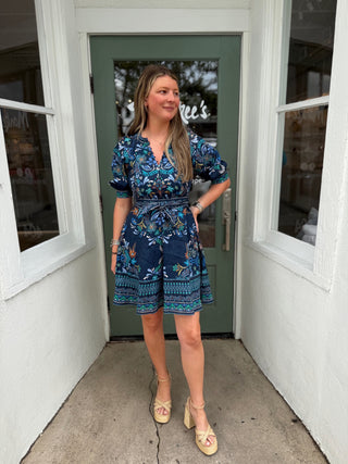 SAGE SHORT DRESS, NAVY