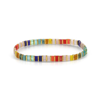 Choose Your Colors - Miyuki Tila Bracelets: Peach/White