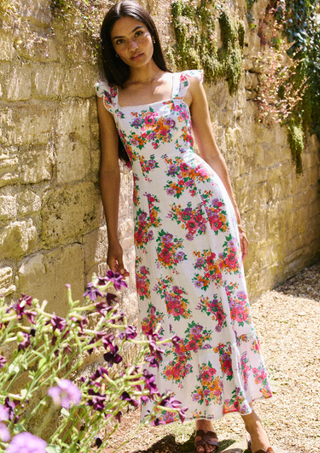 PINK CITY PRINTS MAE DRESS, VINTAGE BOUQUET