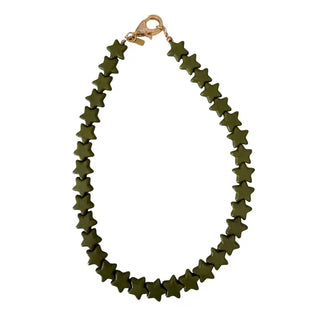 STAR NECKLACE - SMALL , HUNTER GREEN