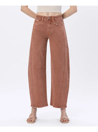 HIGH RISE TWIST BARREL DENIM, COPPER