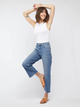 ABERDEEN ANKLE CROP HIGH RISE DENIM, VINTAGE WORN