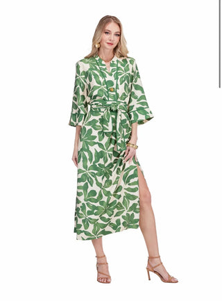 BUTTON PLEATED MAXI, IVORY FERN