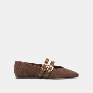 BAYLEE GROMMET FLAT, OLIVE SUEDE