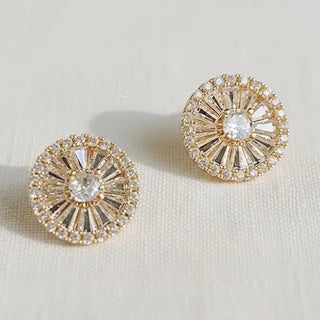 Vintage Glamour Gemstone Stud Earrings