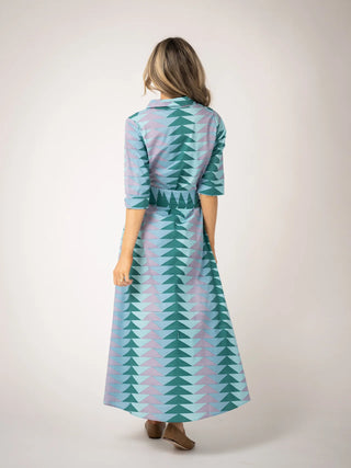 ELOISE DRESS, BAGRU TRIANGLE - PERIWINKLE