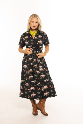 BRIA DRESS, BLACK DOG