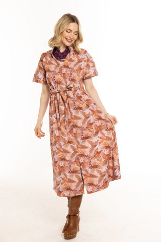 BRIA DRESS, PHEASANT MULTI