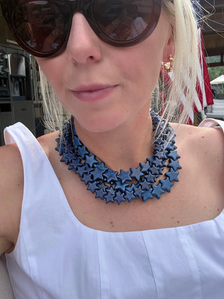 STAR NECKLACE - SMALL  - NAVY