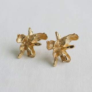 Vintage Inspired Iris Flower Stud Earrings