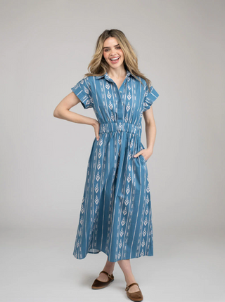 LISA MIDI, IKATE STRIPE BLUE