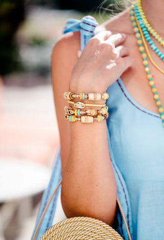 BAMBOO HAIR TIE SET - COCONUT