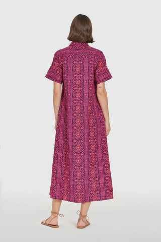GIBBONS DRESS, MULBERRY STRIPES