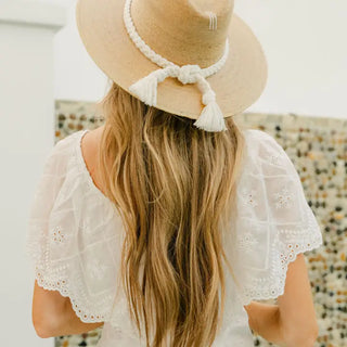 NATURAL PALM, CREAM BRAID