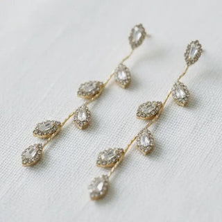 Elegant Long Leaf Dangle Earrings