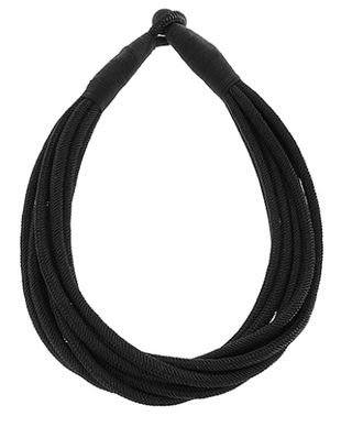 8 LAYERED ROPE NECKLACE, BLACK