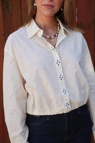 BETH EYELET BLOUSE, ECRU