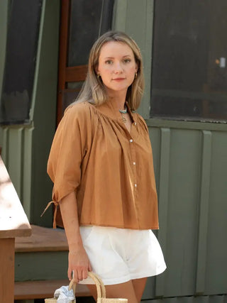 FLEUR BLOUSE, TAN