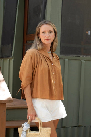 FLEUR BLOUSE, TAN