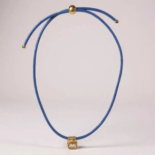 Gold Sparkle Necklace - Navy