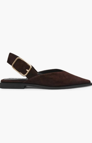 SHAY FLATS, BROWN SUEDE