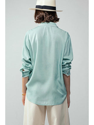 SMOOTH SILK LONG SLEEVE DRESS SHIRT - SAGE