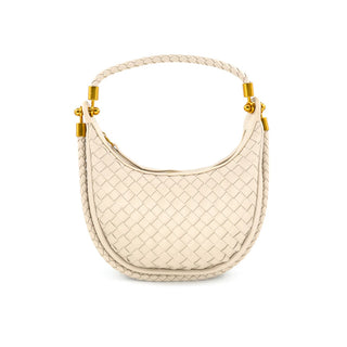 MINI WOVEN HOBO, BEIGE