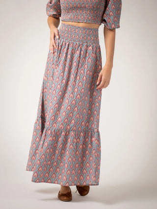 OPHELIA SKIRT, RED SCALLOP