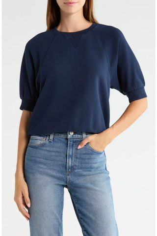 QUEENIE SWEATSHIRT, WASHED NAVY