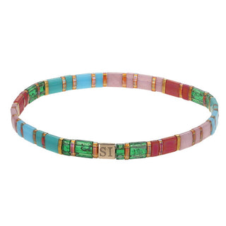 Choose Your Colors - Miyuki Tila Bracelets: Faux Turquoise/Turquoise