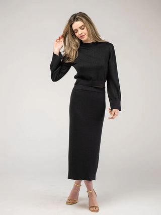 SHIMMER SKIRT, BLACK