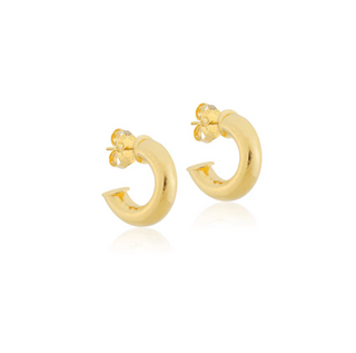 PETITE SALERNO HOOPS, BRUSHED 18K GOLD PLATED
