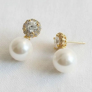 Pearl and Gemstone Drop Earrings