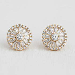 Regal Circular Gemstone Stud Earrings